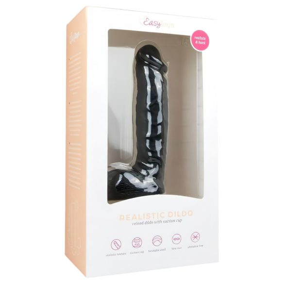 Easytoys - dildo s priseskom in modami - 22,5 cm - črn