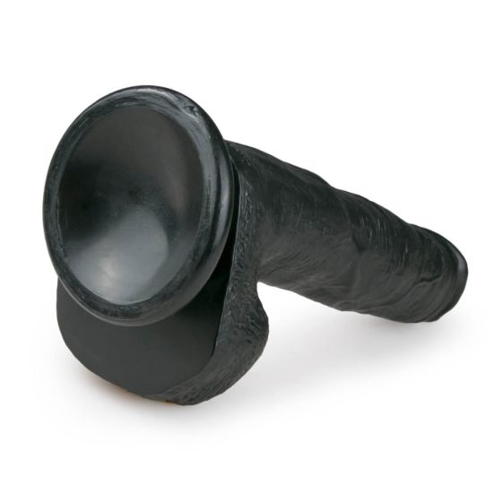Easytoys - pripenjalni, testisni dildo (22,5 cm) - črn