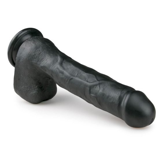 Easytoys - Pripenjalni, testisni veliki dildo (29,5 cm) - črn