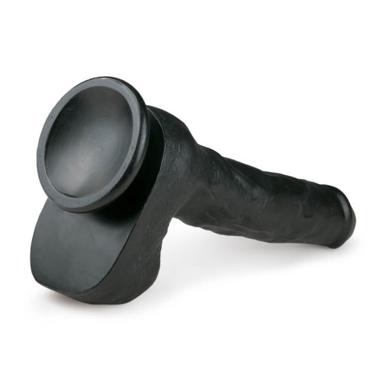 Easytoys - Pripenjalni, testisni veliki dildo (29,5 cm) - črn