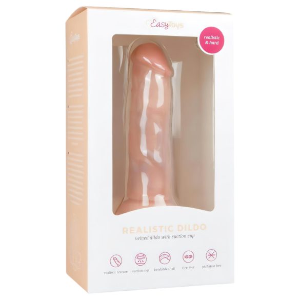 Easytoys - realistični dildo s priseskom - 15,5 cm - naravna barva