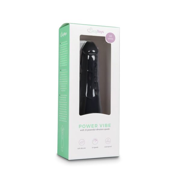 Easytoys Power Vibe - vibracijski penis - silikon - črn