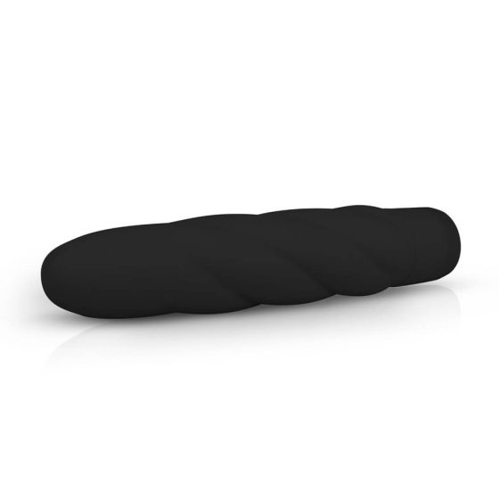 Easytoys Power Vibe - vibrator z zvito silikonsko palico (črn)