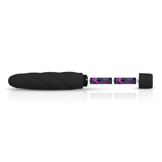 Easytoys Power Vibe - vibrator z zvito silikonsko palico (črn)