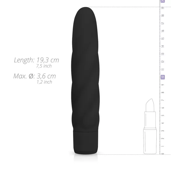 Easytoys - vibracijski dildo - močne vibracije - silikonski črn
