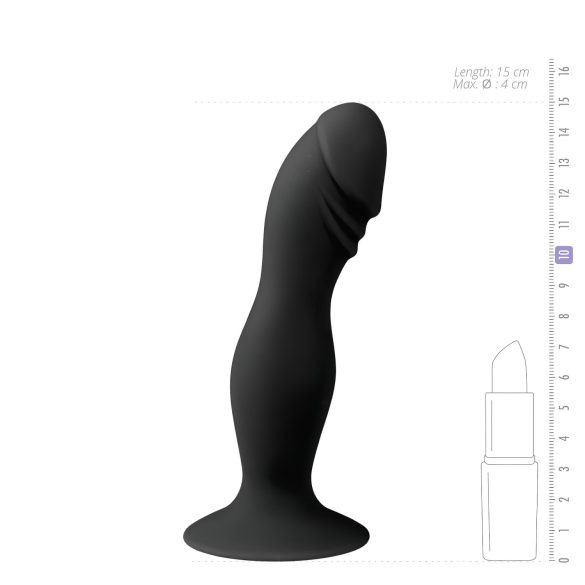 Easytoys - glavasti dildo z priseskom (črn)