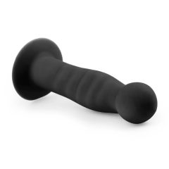 Easytoys Ribbed - analni dildo s sponkami (14 cm) - črn