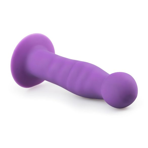 Easytoys - dildo z valovito obliko in priseskom - vijolična