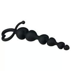 EasyToys - analni dildo z perlami (črn)