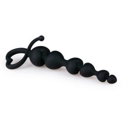 EasyToys - analni dildo s kroglicami (črn)