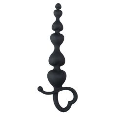 EasyToys - analni dildo s kroglicami (črn)