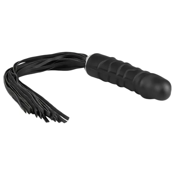 Easytoys - bič in dildo - silikonski 2v1 - črna