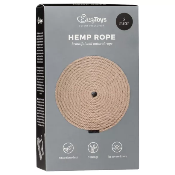 Easytoys Hemp Rope - konopni bondage vrv (5 m, naravna)