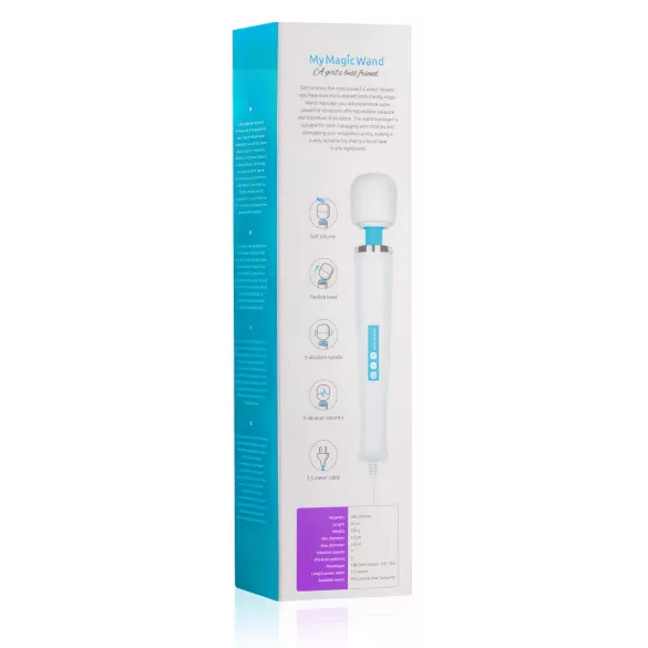 MyMagicWand - vibrator maser za telo - močan - bel/moder