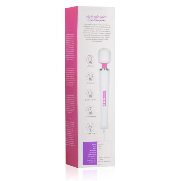 MyMagicWand - masažni vibrator za telo - močan - bela/roza