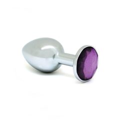 Rimba XS - kovinski analni dildo vijolične barve (srebrn)