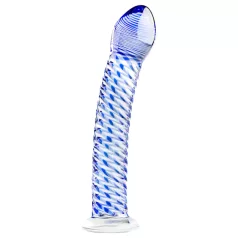 Gildo Glass No. 5 - stekleni dildo spiralni - prozorno modra