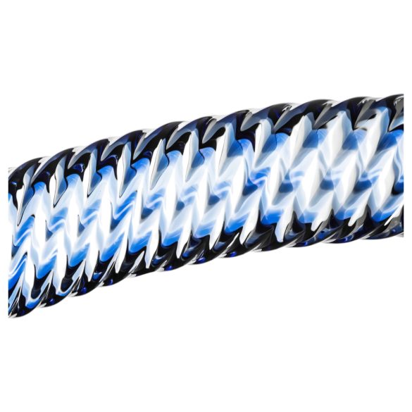 Gildo Glass No. 5 - stekleni dildo spiralni - prozorno modra