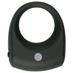 Easytoys - vibracijski obroček za penis (črn)