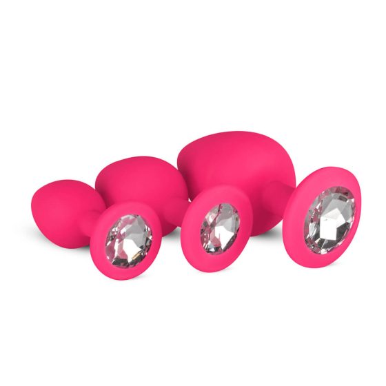 Easytoys Diamond - komplet analnih vibratorjev (roza)