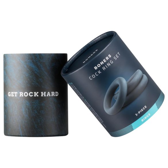 Boners - komplet erekcijskih obročkov - 3 kosi - siva