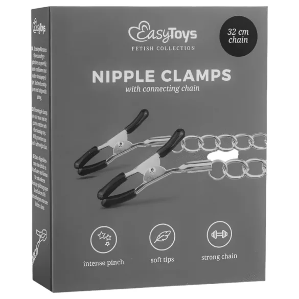 EasyToys - sponka za bradavice z verižico - 2 kosa