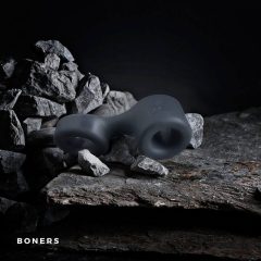   Boners Get Rock Hard - obroček za penis in obroček za penis (siv)