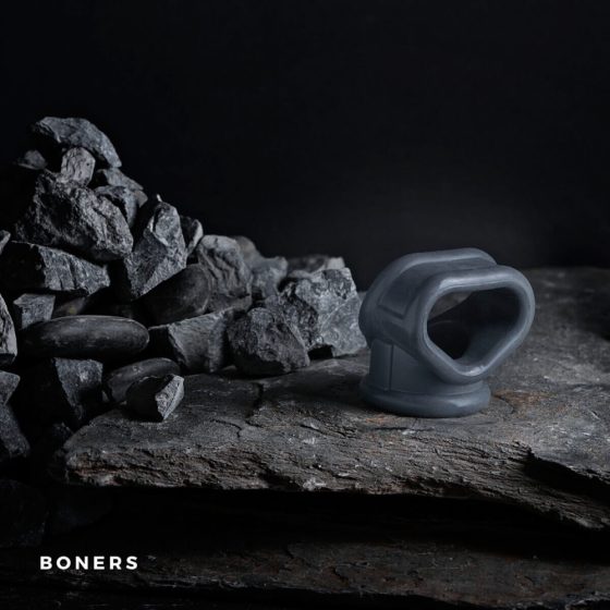 Boners 2v1 - obroček za penis in obroček za penis (siv)