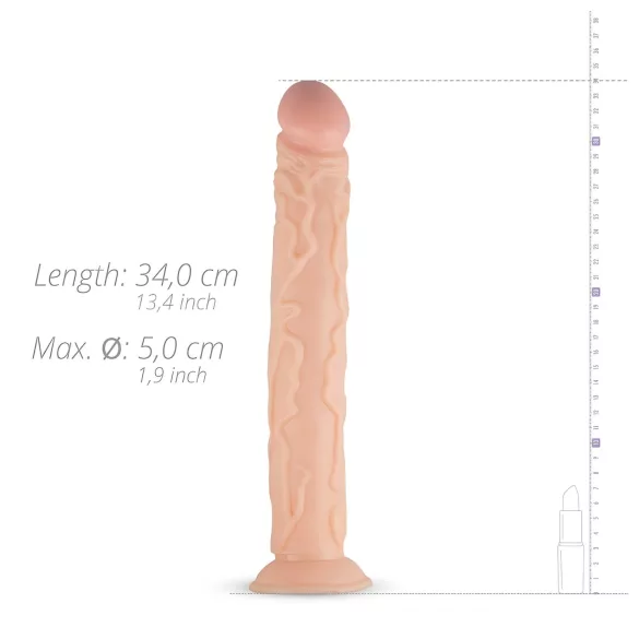 Real Fantasy Shawn - realistični veliki dildo - 35 cm - naravna barva