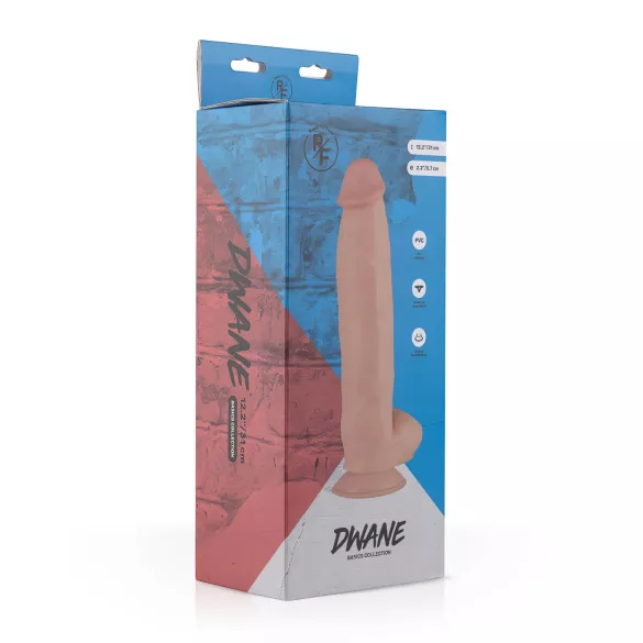 Real Fantasy Dwane - realistični dildo z modami - 31 cm - kožna barva