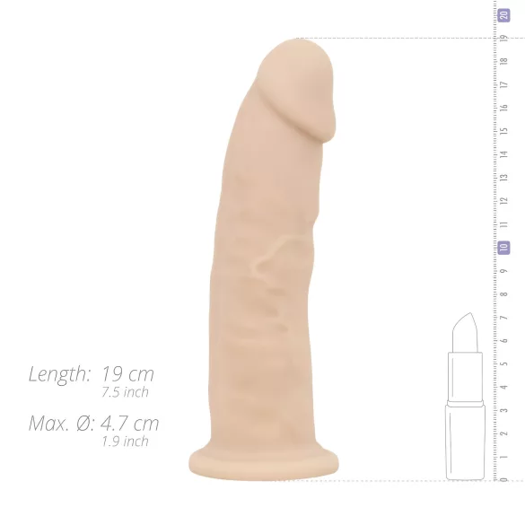 Real Fantasy Winston - vibrators z priseskom - 19 cm - naravna barva