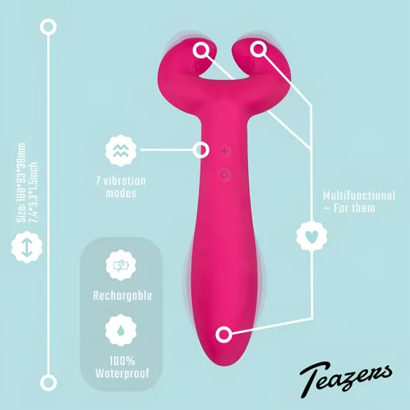 Easytoys Couple - vibrator za pare - polnjenje USB, vodoodporen - roza