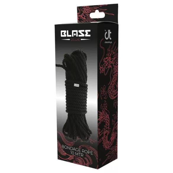 Blaze - vezalna vrv za kinbaku - 10 m - črna