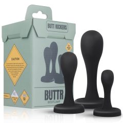 BUTTR Butt Kickers - analni dildo set - črn (3 kosi)