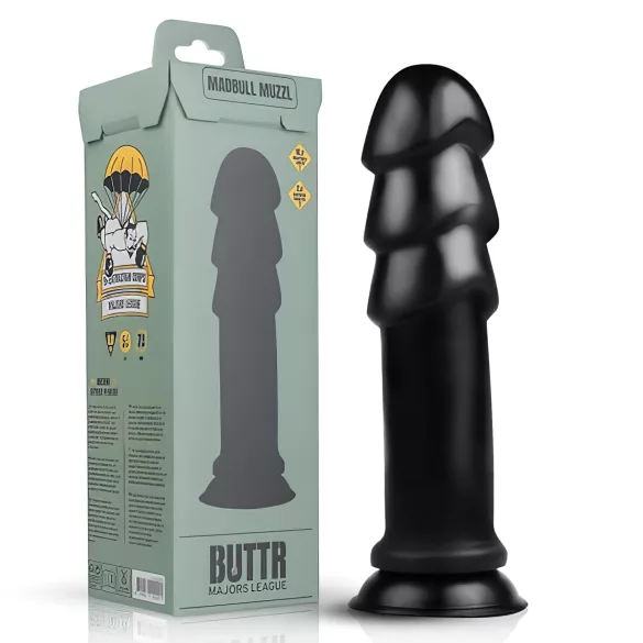 BUTTR Madbull Muzzl - dildo s priseskom - črna