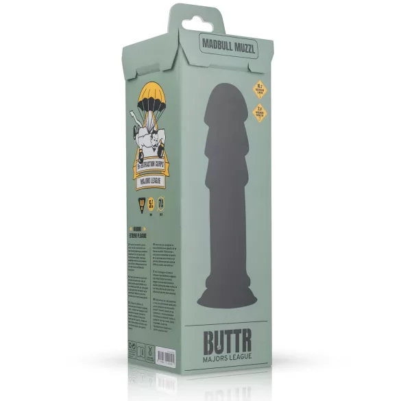 BUTTR Madbull Muzzl - dildo s priseskom - črna