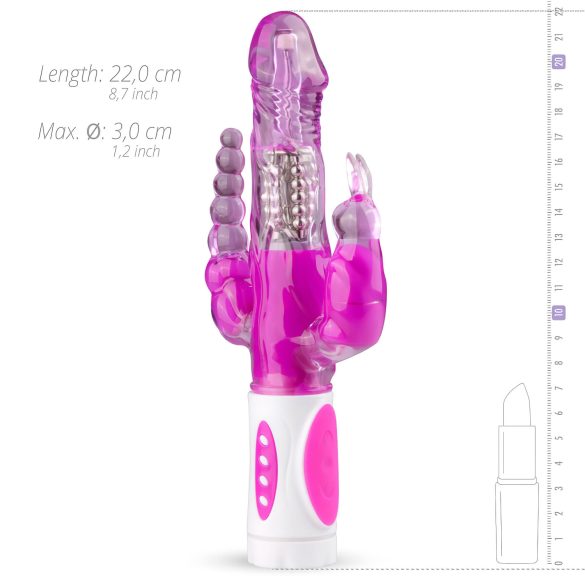 Easytoys Raving Rabbit - 3-kraki vibrator (roza)