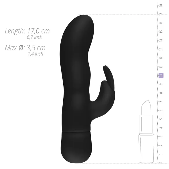 Easytoys Mad Rabbit - vibrator za točko G s stimulatorjem klitorisa - črn