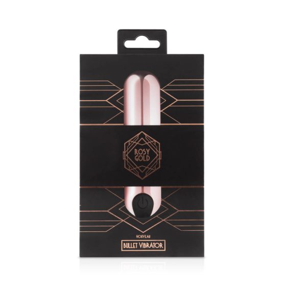 Rosy Gold Bullet - mini vibrator s kroglo za polnjenje (rožnato zlato)