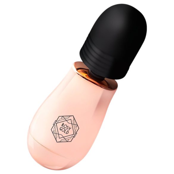 Rosy Gold - mini masažni vibrator - polnilni, rožnato zlata barva
