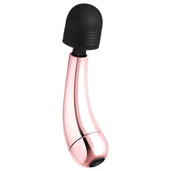 Rosy Gold - masažni vibrator wand mini curve - roza zlata barva