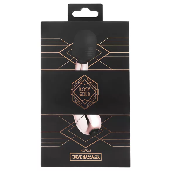 Rosy Gold - masažni vibrator wand mini curve - roza zlata barva