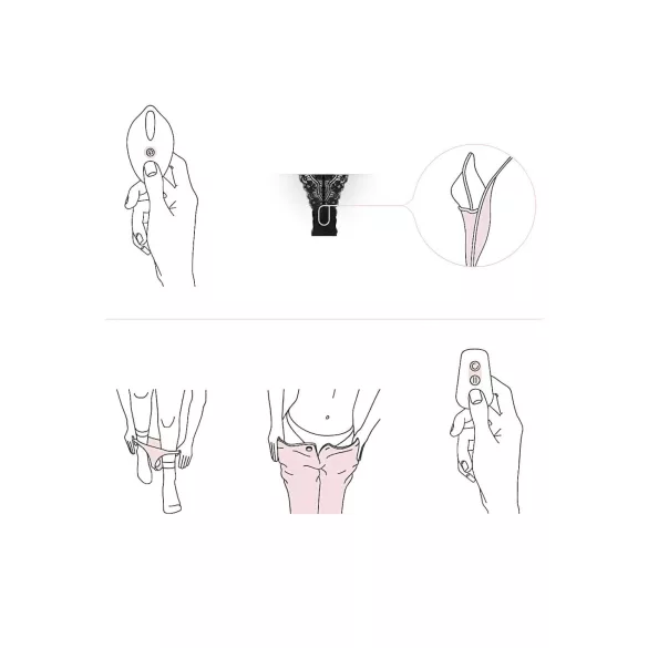 Pantyrebel - vibracijske čipkaste tangice na daljinsko upravljanje - črne (S-L)