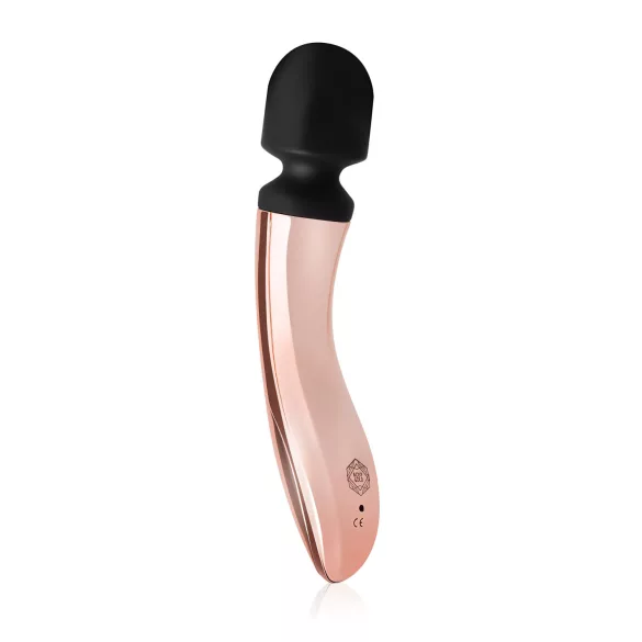 Rosy Gold - masažni vibrator z ukrivljeno glavo - polnjenje USB - rožnato zlata