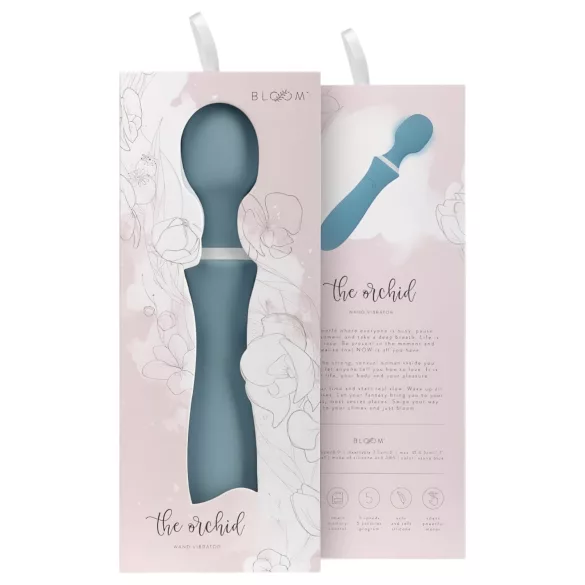 Bloom Orchid Wand - masažni vibrator - polnjenje USB - turkizna