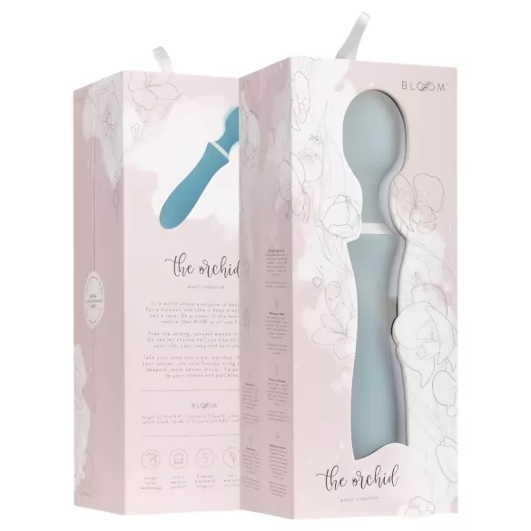 Bloom Orchid Wand - masažni vibrator - polnjenje USB - turkizna