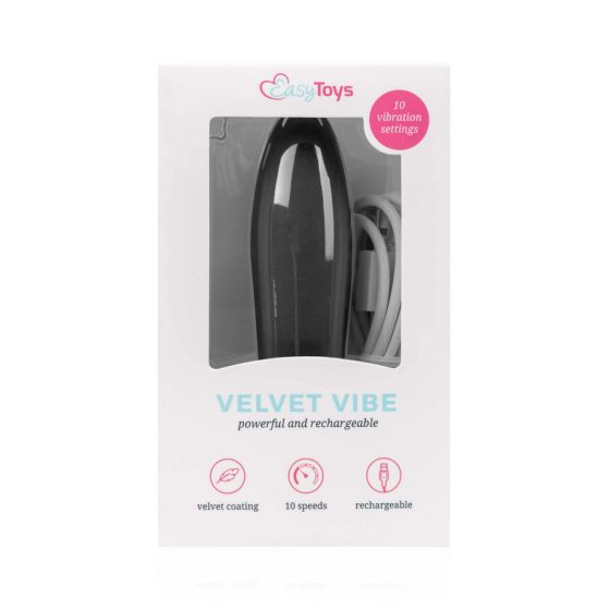 Easytoys Velvet Vibe - vibrator, ki ga je mogoče ponovno napolniti (črn)