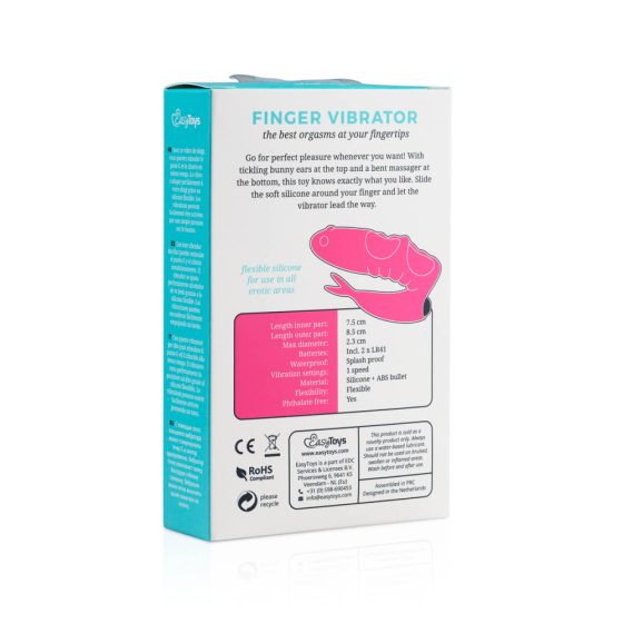 Easytoys Finger - vibrator za prste 2v1 (črn)