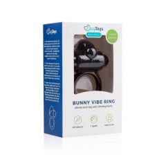 EasyToys Bunny - vibracijski obroček za penis (črn)