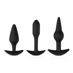   Easytoys Pleasure kit - komplet različnih analnih dildojev (črn)